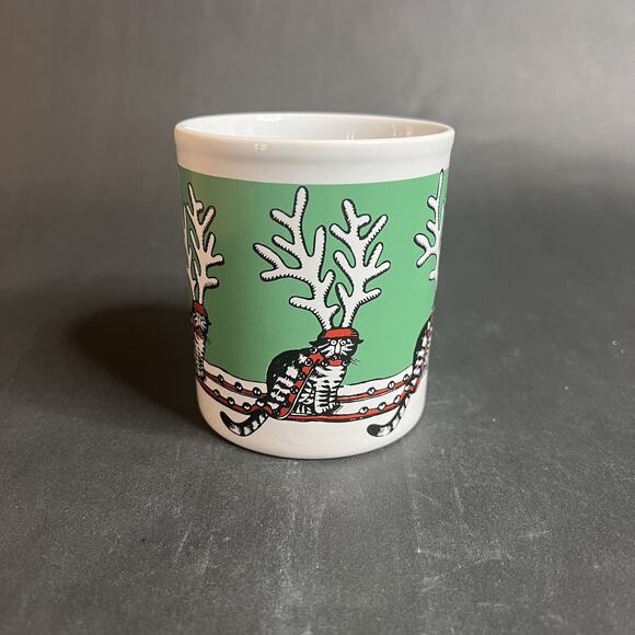 Kliban Cat Christmas Mug – Vintage-Reindeer Theme, Kiln Craft England, VTG - Picture 2 of 8